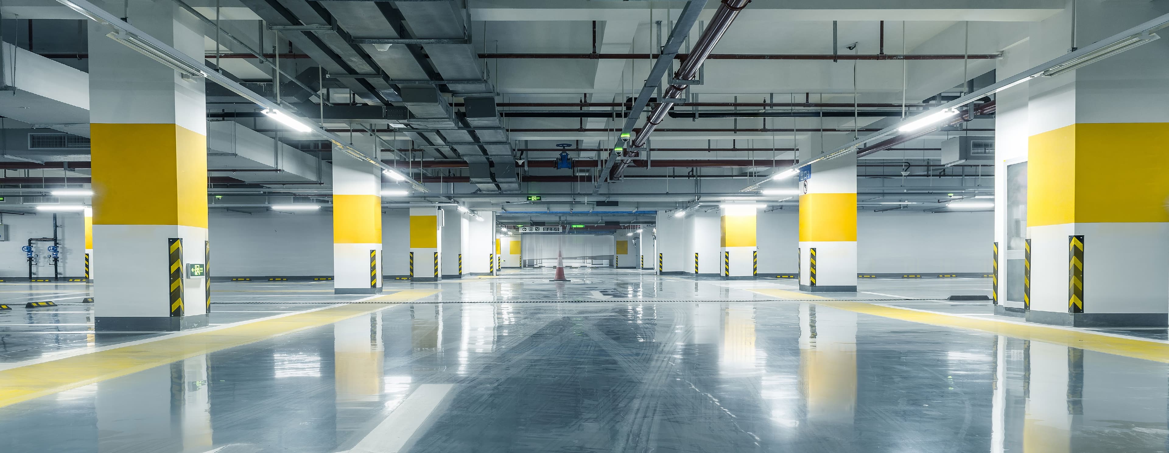Polyurethane-coated internal car park floor